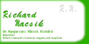 richard macsik business card