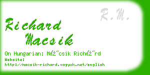 richard macsik business card